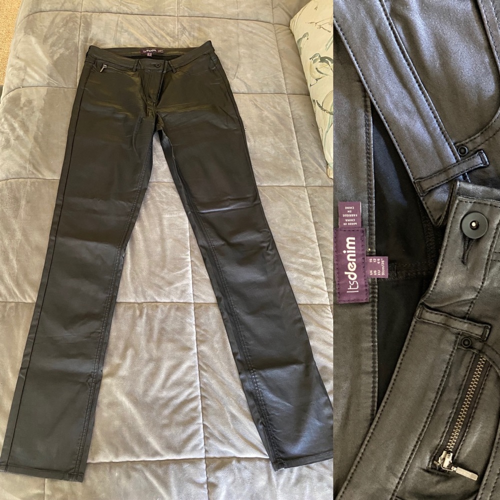 Long tall Sally black faux leather pants